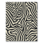 Cream Black Zebra Stripe Flow Rug