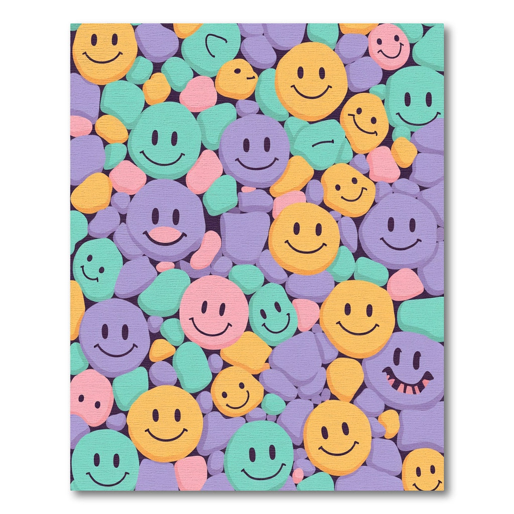 Retro Smiley Face Pebbles Rug