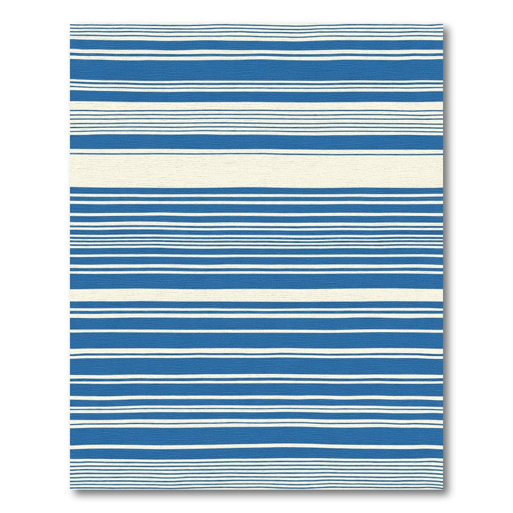 Classic Blue White Striped Broad Rug