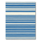 Classic Blue White Striped Broad Rug