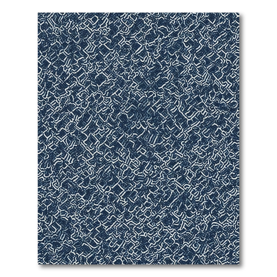 Deep Blue White Intersecting Lines Rug