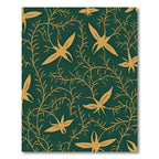 Deep Teal Golden Vine Botanical Rug