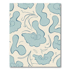 Soft Blue Organic Floral Swirl Rug
