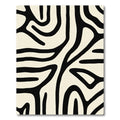 Abstract Black Organic Striped Rug