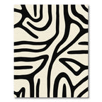 Abstract Black Organic Striped Rug