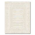 Neutral Beige Geometric Labyrinth Rug
