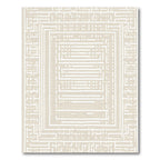Neutral Beige Geometric Labyrinth Rug