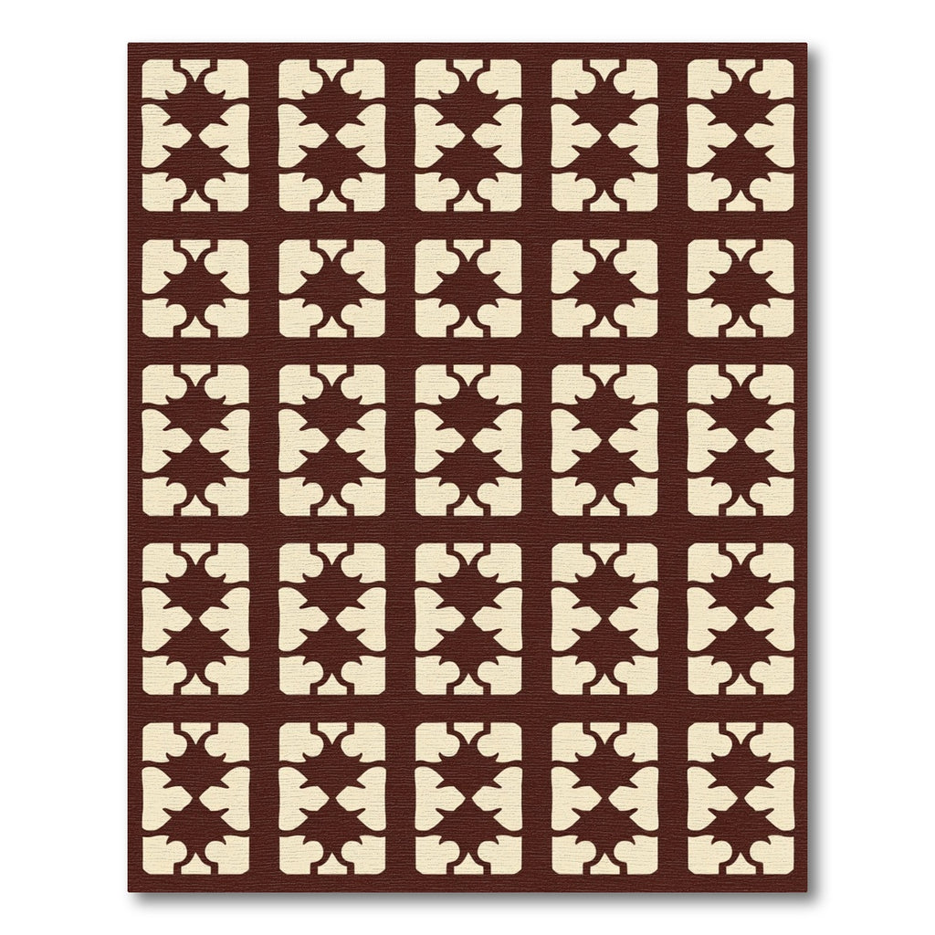 Modern Brown Cream Abstract Motif Rug
