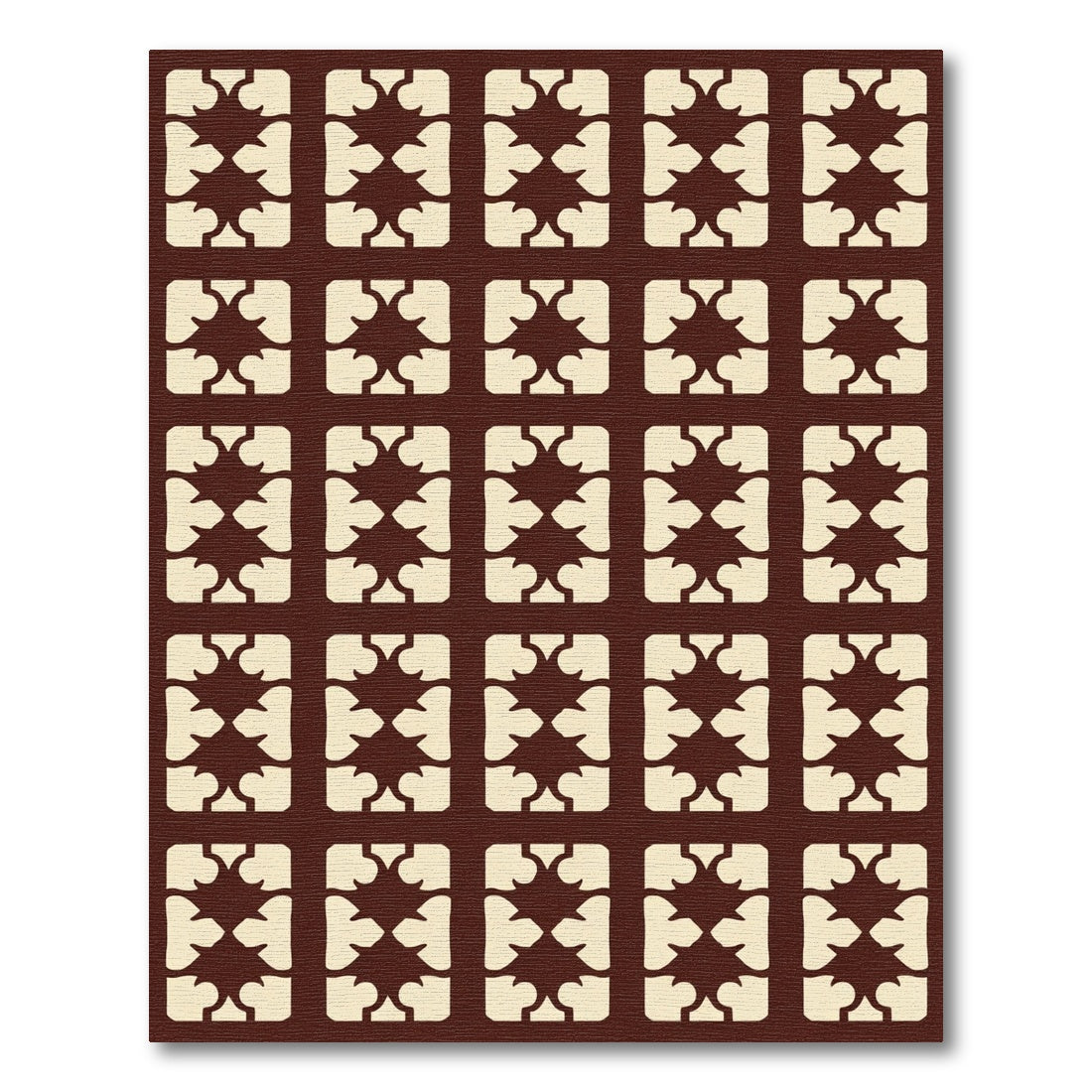 Modern Brown Cream Abstract Motif Rug