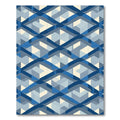 Diamond Weave Blue Abstract Geometric Rug