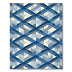 Diamond Weave Blue Abstract Geometric Rug