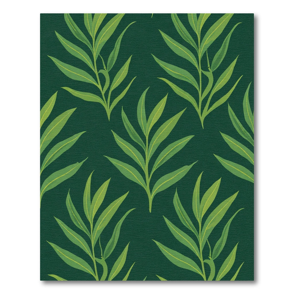 Dark Green Leafy Sprig Repeats Rug