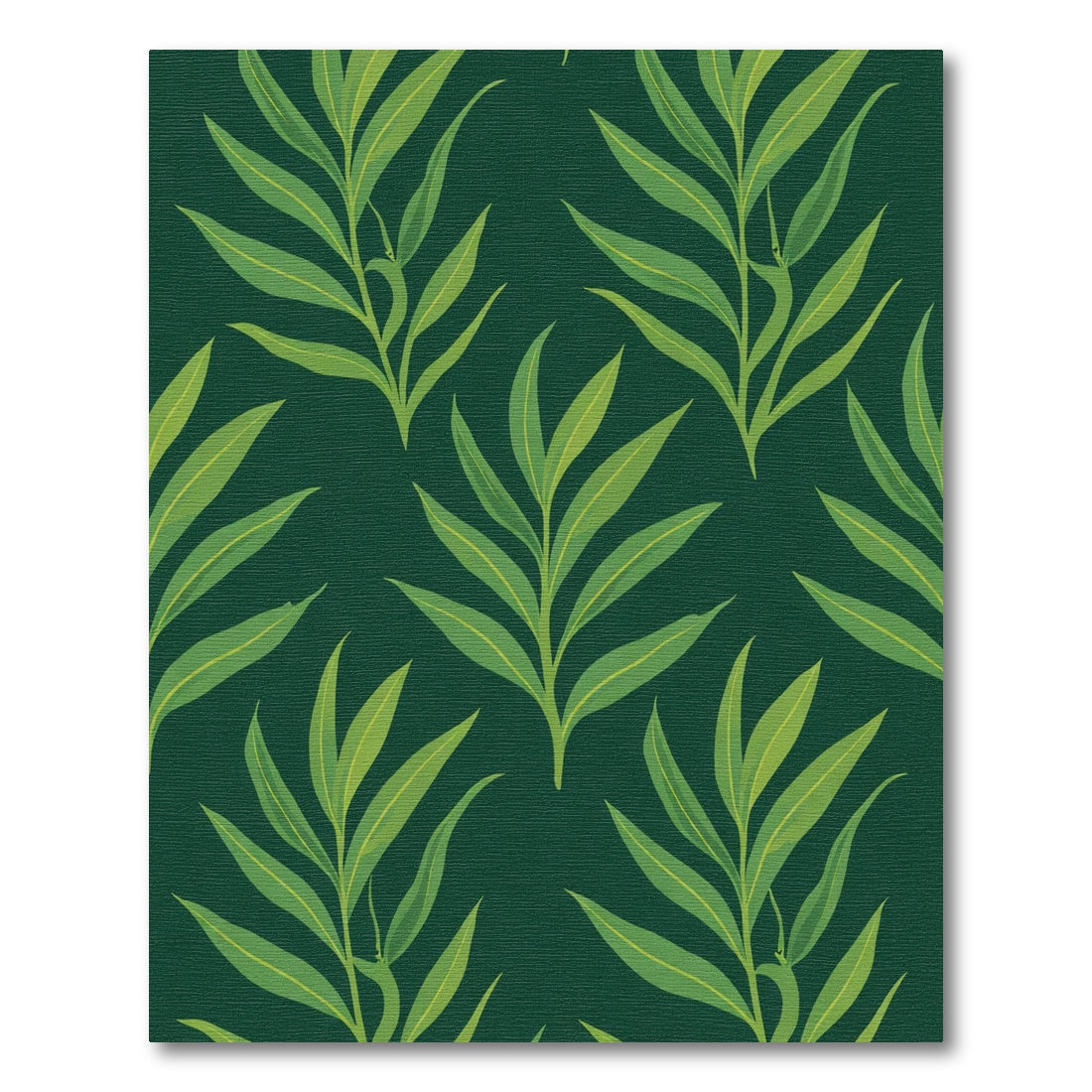 Dark Green Leafy Sprig Repeats Rug