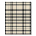 Cream Black Striped Plaid Rug