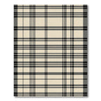 Cream Black Striped Plaid Rug