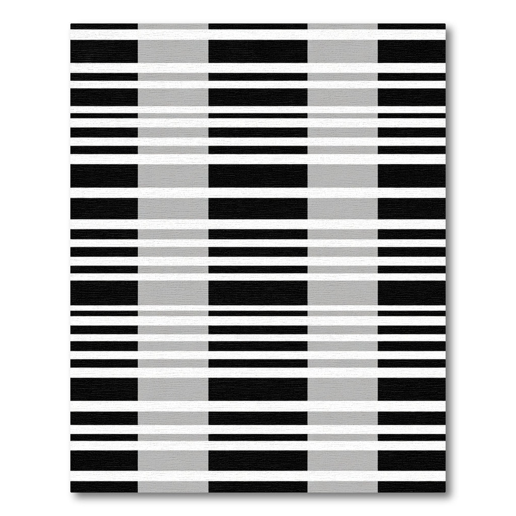 Classic Black Gray Plaid Strips Rug