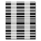 Classic Black Gray Plaid Strips Rug