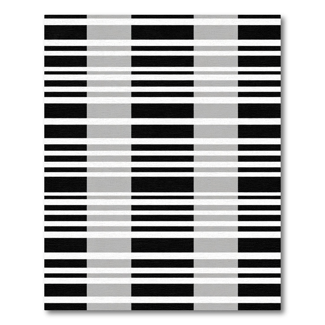Classic Black Gray Plaid Strips Rug