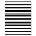 Bold Black White Gray Stripe Rug