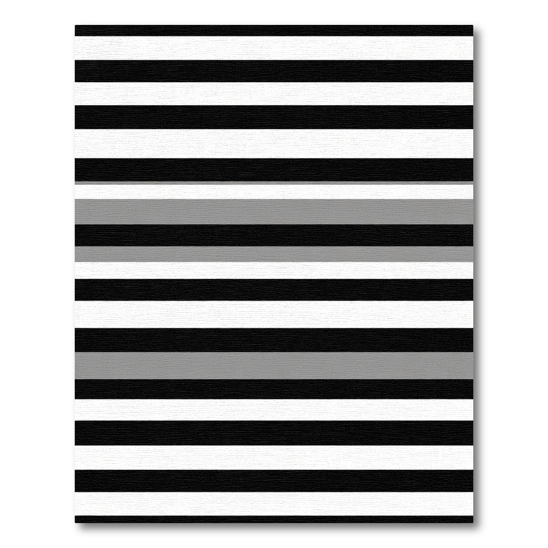Bold Black White Gray Stripe Rug