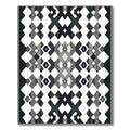 Monochrome Geometric Diamond Lattice Rug