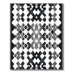Monochrome Geometric Diamond Lattice Rug