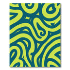 Lime Green Abstract Swirl Wave Rug