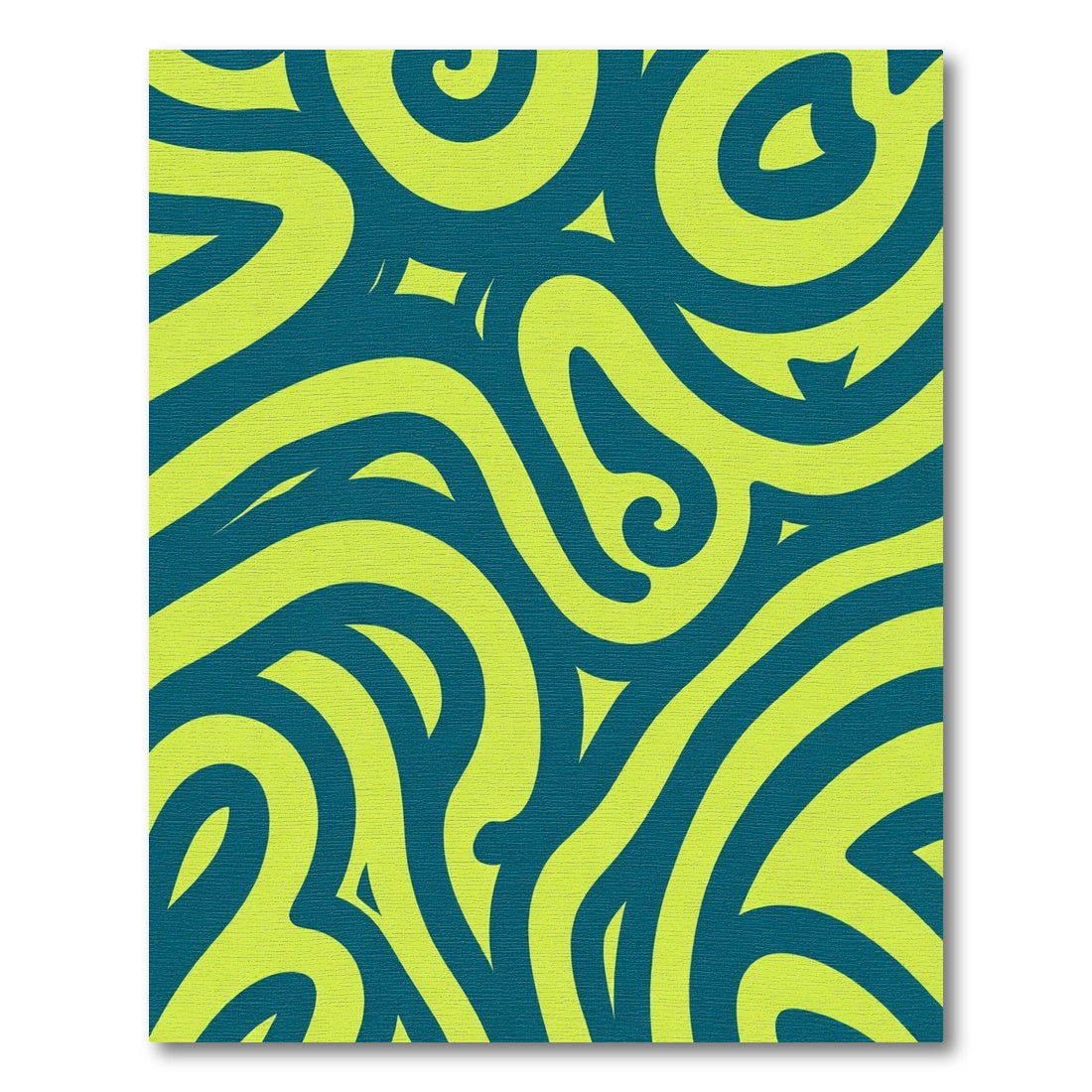 Lime Green Abstract Swirl Wave Rug