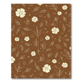 Cream Floral Leaf Contour Brown Rug