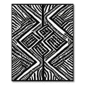 Monochrome Geometric Diamond Tribal Field Rug
