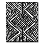 Monochrome Geometric Diamond Tribal Field Rug