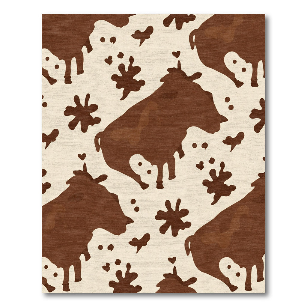 Brown Bull Splatter Cream Accents Rug