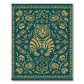 Golden Tiger Emerald Floral Tapestry Rug