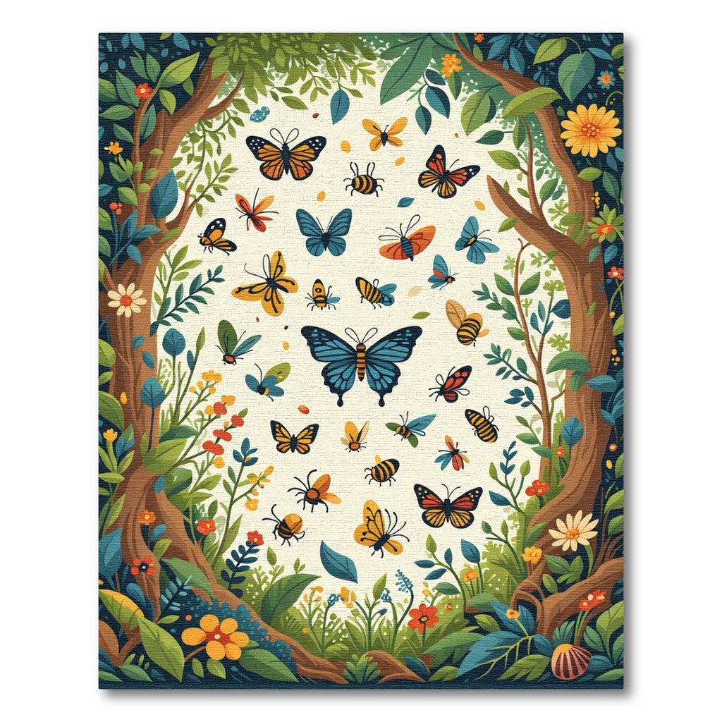 Enchanting Butterfly Woodland Garden Rug