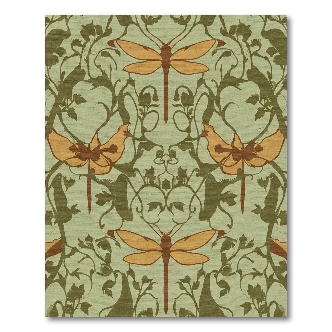 Orange Dragonfly Botanical Garden Rug