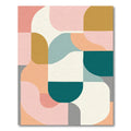 Pastel Geometric Abstract Waves Rug