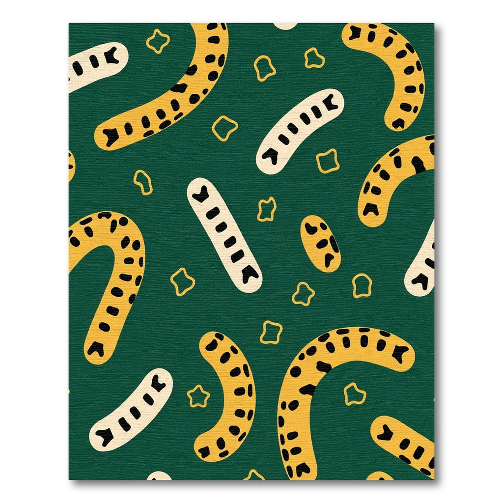Green Yellow Abstract Sausage Rug