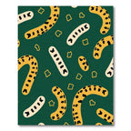 Green Yellow Abstract Sausage Rug