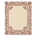 Deep Red Floral Bordered Cream Rug