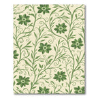 Green Floral Vine Scroll Rug