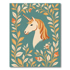 Whimsical Unicorn Floral Bloom Rug