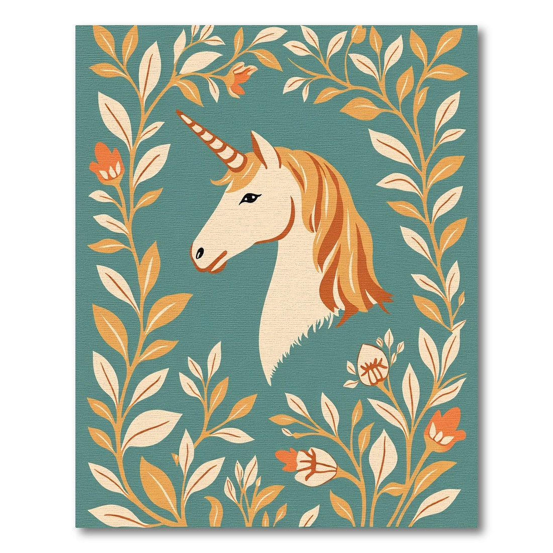 Whimsical Unicorn Floral Bloom Rug