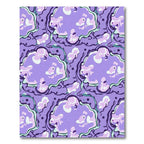 Whimsical Purple Fish Cloud Swirl Rug