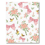 Sweet Pink Blossoms Birds Bows Rug
