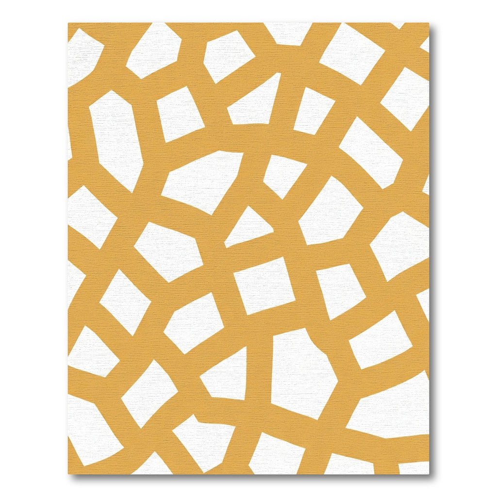 Golden Ochre Intersecting Shapes Rug