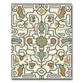 Cream Black Abstract Organic Medallion Rug
