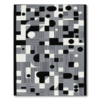 Abstract Geometric Monochrome Composition Rug
