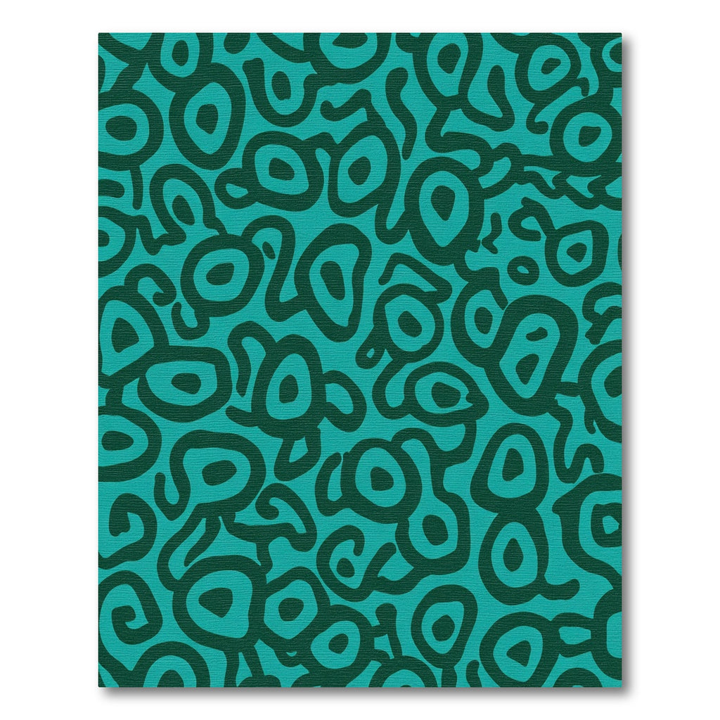 Aqua Teal Organic Blob Rug