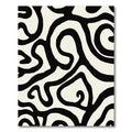 Bold Black Swirl Cream Abstract Rug