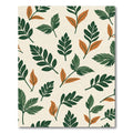 Green Rustic Leafy Branch Pattern Rug